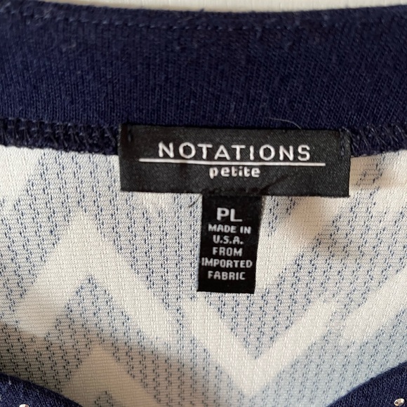 Notations navy and white top, PL - Picture 3 of 5